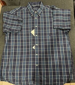 Nautica Plaid Button Up Shirt Top Men's L